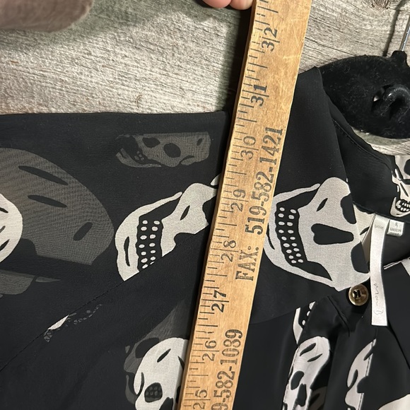 Y2K vintage Boutique Sheer Skull blouse - Picture 9 of 10